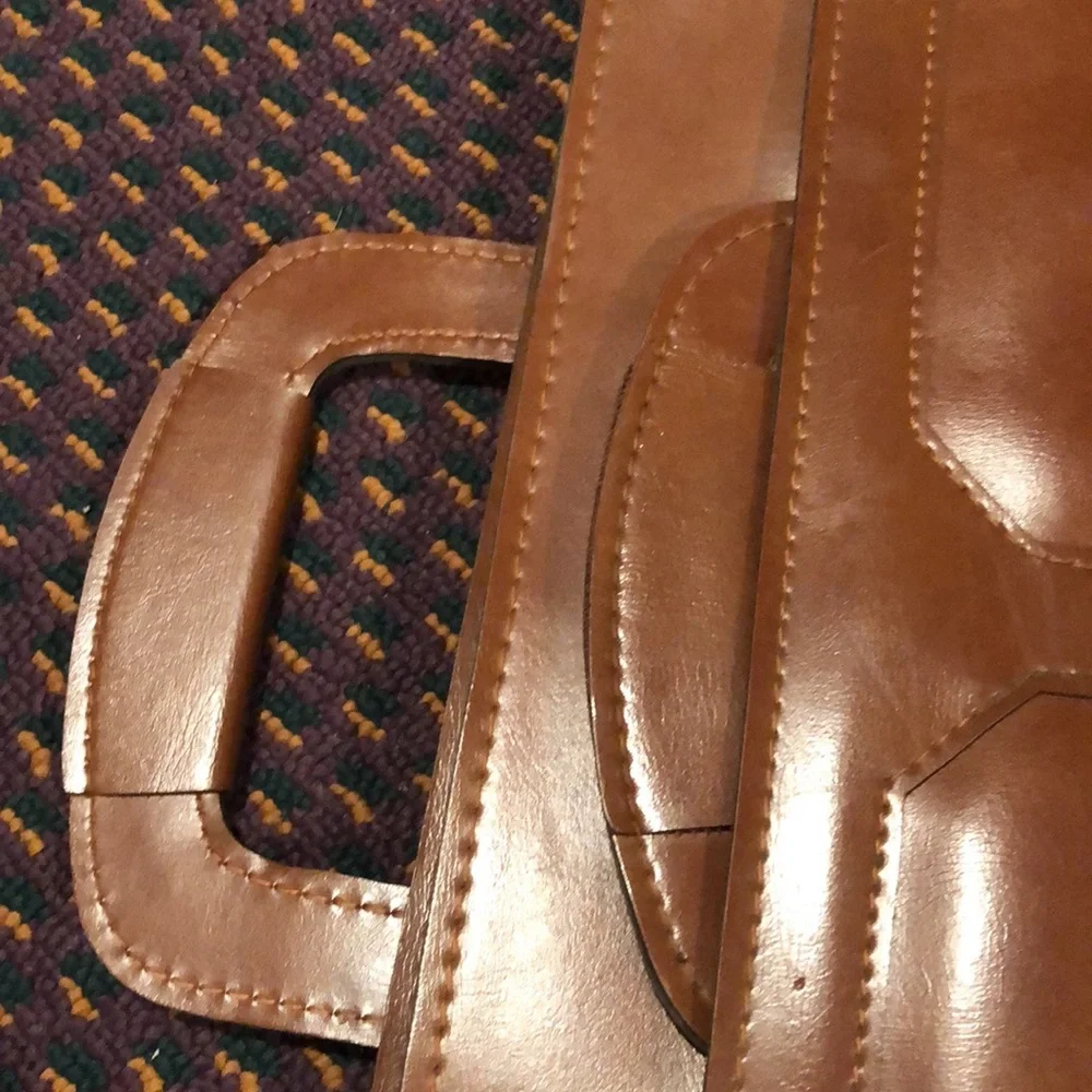 genuine brown leather briefcase